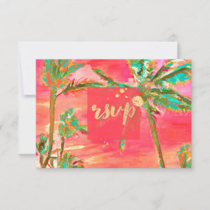 PixDezines RSVP Vintage Hawaiian Beach/Coral