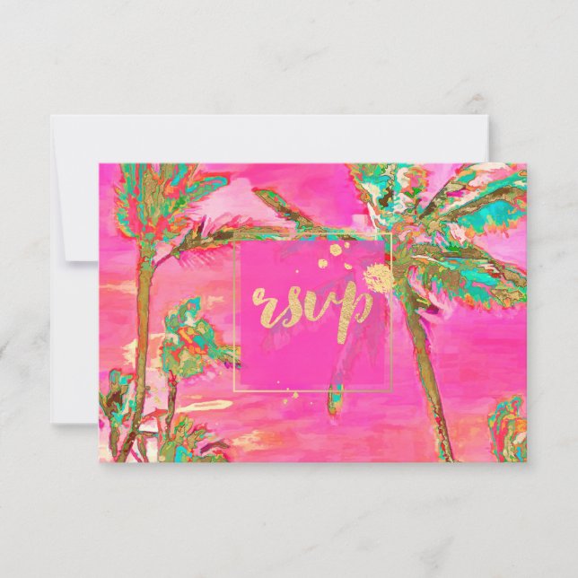 PixDezines RSVP Vintage Hawaiian Beach/Rose (Devant)
