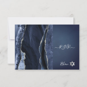 PixDezines RSVP Wasserfarbe Achat Bar Mitzwa ✡ Karte