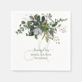 PixDezines Rustic Gum Eucalyptus Monogram Napkins Serviette