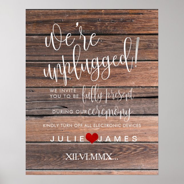 PixDezines Rustic Wood Panels #UNPLUGGED CEREMONY Poster (Vorne)