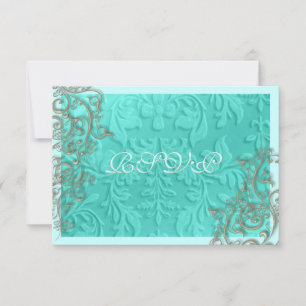 PixDezines rustikale Wirbel/Imitat Silber RSVP Karte