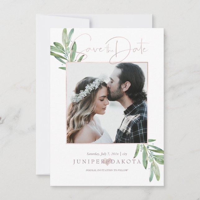 PixDezines SAGE, GREENERY SAVE THE DATE (Vorderseite)