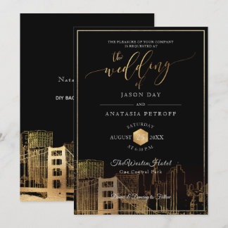 PixDezines San Fran Skyline/Imitate Gold/DIY Einladung