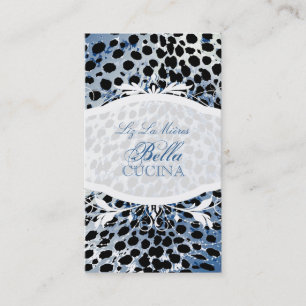 PixDezines Sassy cheetah print/blau+schwarz Visitenkarte