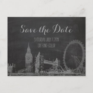 PixDezines/save date/Kreidetafel/london skizziert Ankündigungspostkarte