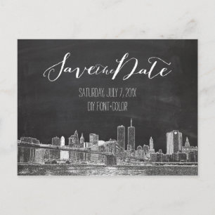 PixDezines/Save Date/Schultafel/NYC Twin Tower Ankündigungspostkarte