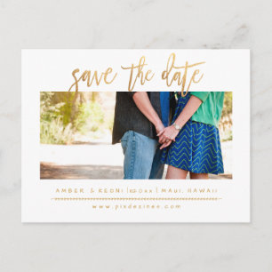 PixDezines Save the Date/Imitate Modernes Drehbuch Ankündigungspostkarte