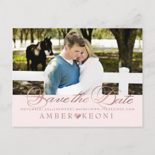 PixDezines Save the Date/Imitats Rose Gold/Fun Scr Ankündigungspostkarte