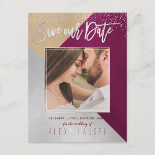 PixDezines Save the Date/Moderne DIY-Farben Ankündigungspostkarte