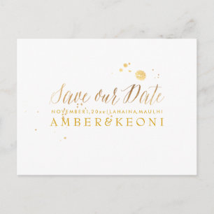 PixDezines Save the Date/stilvolles falsches Golds Ankündigungspostkarte