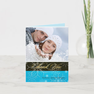 PixDezines Schneeflocken / Foto-Dankeskarten Dankeskarte