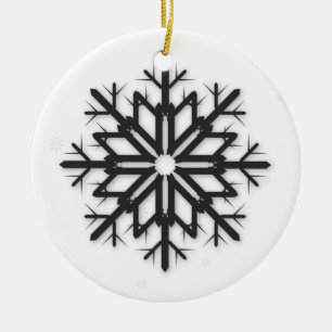 PixDezines Schneeflocken Weiß + Schwarz Keramikornament