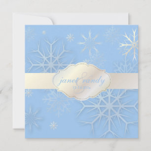 PixDezines Schneeflocken, Winter Hochzeit/DJ Farbe Einladung