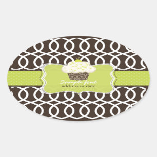 PixDezines-Schriftart-Farbtöne, Schlüssellimkuchen Ovaler Aufkleber