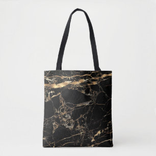 PixDezines SCHWARZER MARMOR+UNECHTE GOLDFADERN Tasche