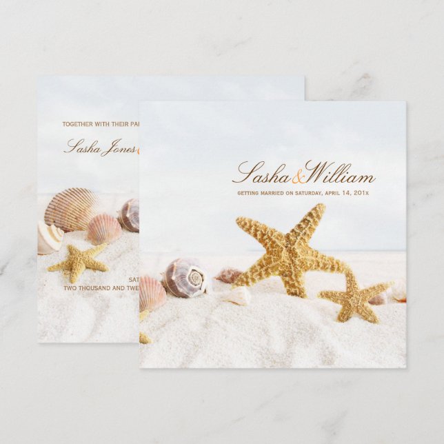 PixDezines Seashells/Beach Einladungen/DIY Einladung (Vorne/Hinten)