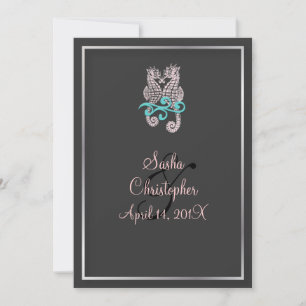 PixDezines Seepferd Hochzeit Einladungen