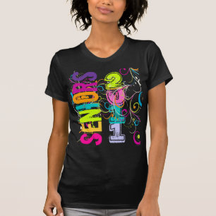 PixDezines Senioren 2011+Regenbogenwirbel T-Shirt