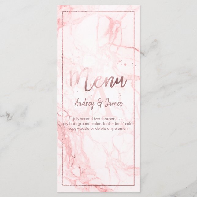 PixDezines Shine Menü/Imitate Gold/Marmor Menükarte (Vorderseite)