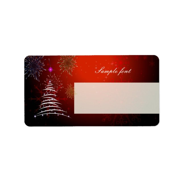 PixDezines Sketch Weihnachtsbaum Adressaufkleber (Vorne)