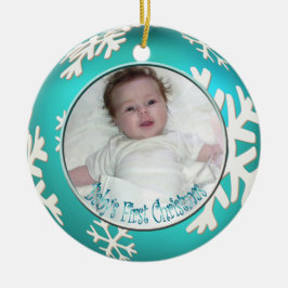 PixDezines Snowflakes Baby's First Christmas Keramikornament