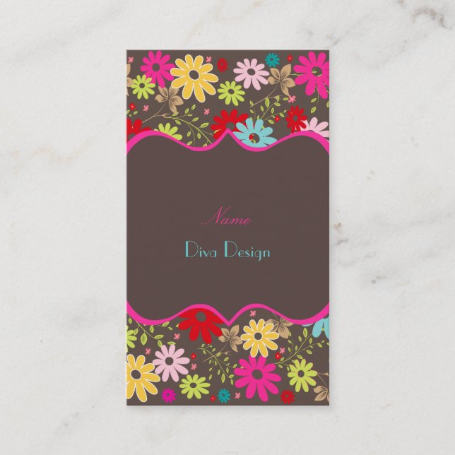 PixDezines Sommerblüten, BusinessCard Visitenkarte (Vorderseite)