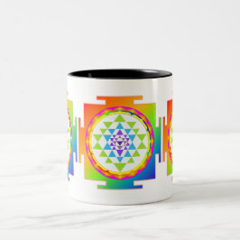 PixDezines Sri Yantra Chakra Clearing/DIY-Buchse Zweifarbige Tasse