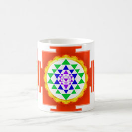 PixDezines Sri Yantra Chakra Clearing/Orangenglühe Kaffeetasse