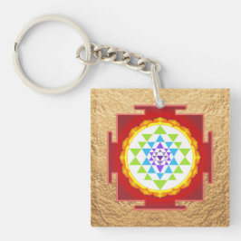 PixDezines Sri Yantra, chakra Klärung bunt Schlüsselanhänger