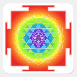 PixDezines Sri Yantra/Chakra/Meditation/Rainbow Quadratischer Aufkleber