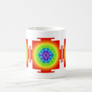 PixDezines Sri Yantra Chakra Reinigung/Orange Kaffeetasse