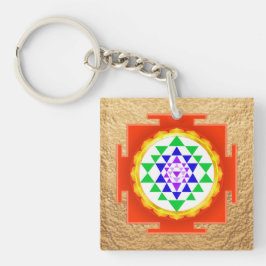 PixDezines Sri Yantra Chakra Reinigung/Rotglühen Schlüsselanhänger