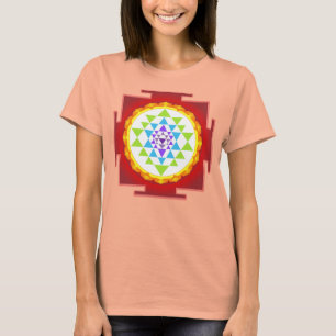 PixDezines Sri Yantra/ Rot T-Shirt
