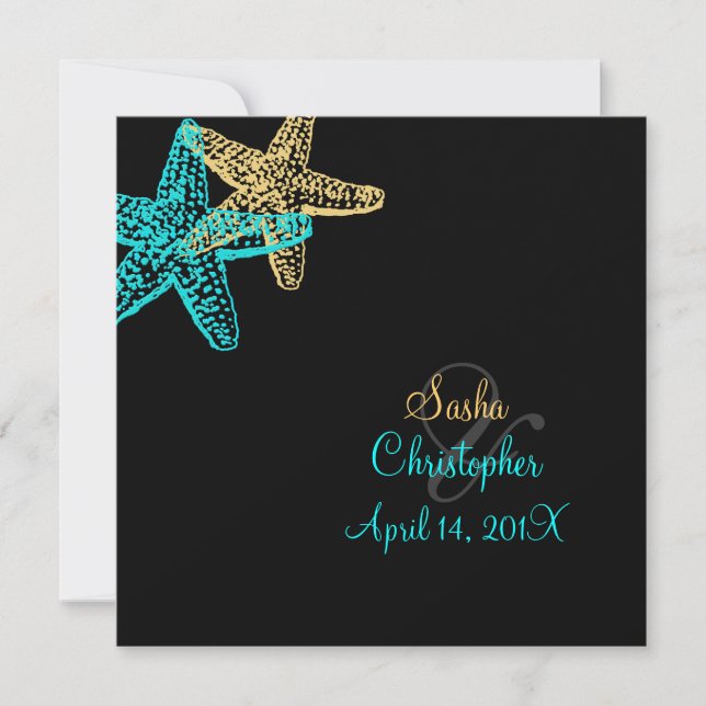 PixDezines Starfish/Beach Einladungen/DIY Farbe! Einladung (Vorderseite)