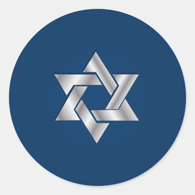 PixDezines-Stern von david/Imitaten, silber/DIY-Hi Runder Aufkleber (Vorderseite)