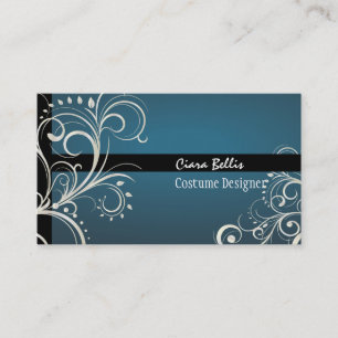 PixDezines Stilvolle Pearl Wirbel+aquamarin Visitenkarte
