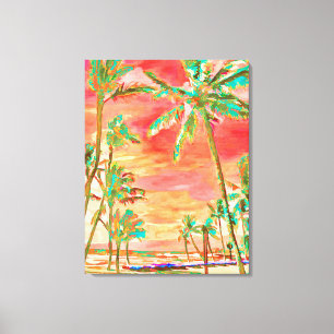 PixDezines Strand/Hawaii/Bucht/Koralle/Teal Leinwanddruck