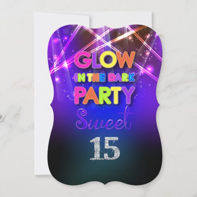 PixDezines Sweet 15/Glow Party Einladung (Vorderseite)