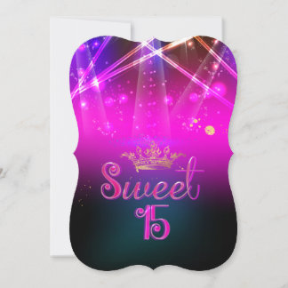 PixDezines Sweet 15, Laser-Leuchten/Neon-Leuchten Einladung