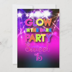 PixDezines Sweet 15, Leuchtet im Dunkeln Einladung