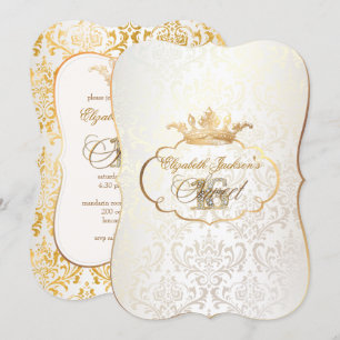 PixDezines Sweet 16/Prinzessin/Rossi Damast Einladung