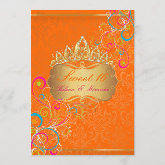 PixDezines Sweet 16/Rainbow Wirbel Einladung