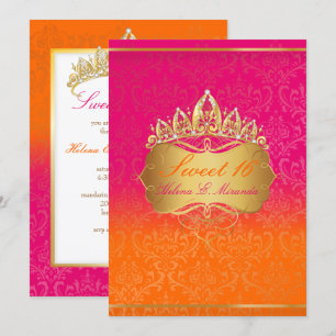 PixDezines Sweet 16/Vintage Rossi Damask Einladung