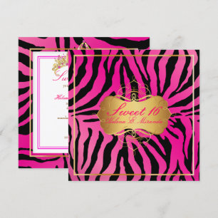 PixDezines Sweet 16/Zebrastreifen Einladung