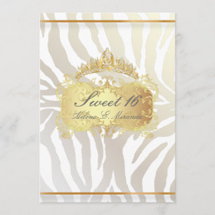 PixDezines Sweet 16/Zebrastreifen, Farbe anpassen Einladung