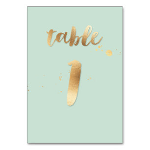 PixDezines-Tabelle 1/Goldbürste/DIY-Farbe/Minzgrün Tischnummer