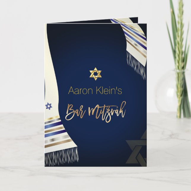 PixDezines tallit/Foto Bar mitzvah/DIY Einladung (Vorderseite)
