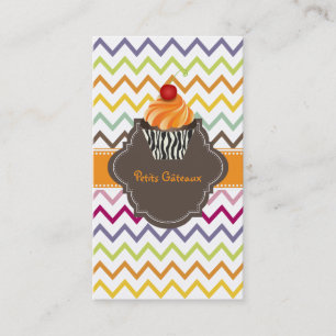 PixDezines tangelo Wirbel cupcake+Zickzack Visitenkarte