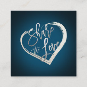 PixDezines Teilen Sie die Liebe Faux Silber, DIY F Quadratische Visitenkarte